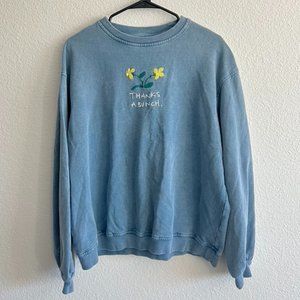 Urban Outfitters Light Blue Crewneck Sweatshirt Medium